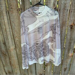 Stylewe blouse sheet long sleeve turtle neck style neckline size 2xl.